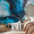 thumbnail image 6 of Wallpaper Luxury blue abstract marble liquid ink art painting Peel and Stick Wall Murals 69"H x 96"W Removable PVC Wall Paper Self-Adhesive Wall Paintings Art Decor for Bedroom Living Room, 6 of 7