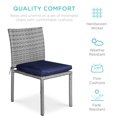 thumbnail image 2 of Best Choice Products Set of 4 Stackable Outdoor Patio Wicker Chairs w/ Cushions, UV-Resistant Finish - Gray/ Navy Blue, 2 of 6