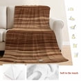 thumbnail image 5 of Brown Western Blanket Soft Cozy Warm Twin Blanket for Bed, Plush Fuzzy Flannel Fleece Blankets for Sofa, Vintage Farmhouse Wood Barn Door Throw Blankets for Couch, Gifts for Men, 60"x80", 5 of 9