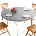 thumbnail image 1 of Round Fitted Vinyl Tablecloth Waterproof Elastic Edged Table Cloth - for Indoor & Outdoor Fits 45"-49" Round Table, 1 of 7
