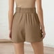 thumbnail image 2 of Pantalones cortos de cintura alta para mujer - Abertura lateral, bolsillos - Informal de negocios - Espalda elástica, cierre con cremallera - Tallas S-XXL, 2 of 6