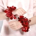 thumbnail image 4 of Unique Bargains 2 Pcs Cheerleader Poms Poms Wrist Flower Round Cheerleading Practice Poms Red, 4 of 5