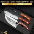 thumbnail image 6 of SliceElite 3PCS Hand-Forged Butcher Knife Set – Cleaver, Viking, Boning Knives for Meat Cutting – Chef BBQ Gift with Box for Men, 6 of 9