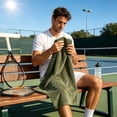 thumbnail image 7 of Absorbent Quick Dry Microfiber Sports Sweat Towel 16x31 Inch, Wavy Edge Textured Portable Fitness Workout Towel with Storage Carry Pouch for Gym Running Tennis Yoga Outdoor Exercise, Multi Colors, 7 of 7