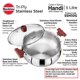 thumbnail image 3 of Hawkins Cook n Serve Handi Triplely Handi de acero inoxidable con tapa de vidrio, cacerola para salsa de inducción, cacerola Biryani Handi plateada (SSH50G), 3 of 5