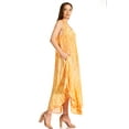 thumbnail image 3 of Sakkas Kara Long Draped Sleeveless Marbled Caftan Dress / Cover Up - Melon - One Size Regular, 3 of 5