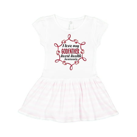 

Inktastic I Love My Godfather Heart Health Awareness Gift Toddler Girl Dress