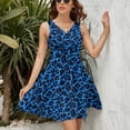 thumbnail image 3 of Blue Aesthetic Leopard Print Sleeveless Dress Women Summer Evening Dresses Ladies Sundress, 3 of 7