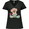 thumbnail image 3 of Inktastic CNA an Angel in Scrubs Teddy Bear Women's Plus Size V-Neck T-Shirt, 3 of 5