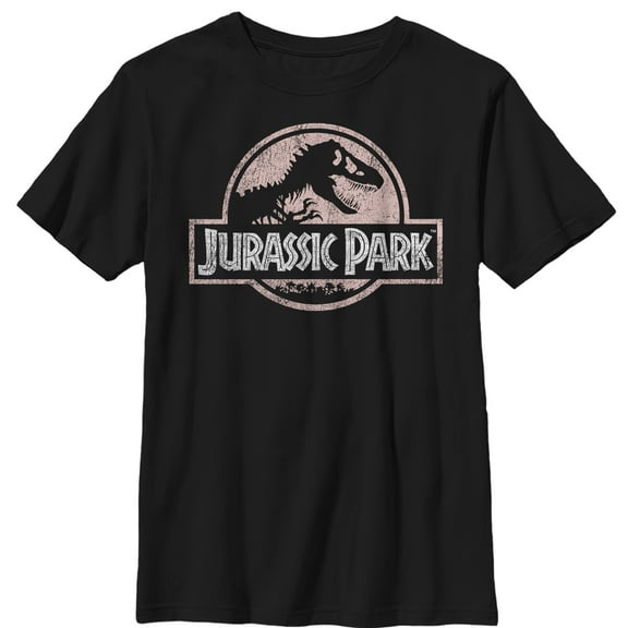 Boy's Jurassic Park Dusty Logo Graphic Tee Black Medium