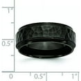 thumbnail image 6 of Chisel Stainless Steel Polished and Hammered Black IP-plated 8.2mm Beveled Edge Band - Ring Size 12.5, 6 of 8