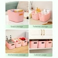 thumbnail image 6 of Btomtd 4pc Plastic Storage Box Set for Household Multipurpose Storage Container for Dorm Books Clothes Snacks, Pink, 6 of 6