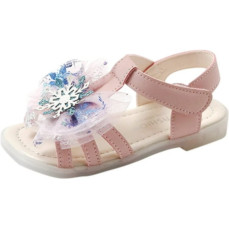 Baby Girls Sandals Hook Loop Open Toe Sandals Lace Floral Rubber Shoes Summer Beach for Toddler/Little Kid/Big Kid
