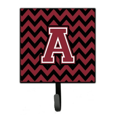 Letter A Chevron Garnet and Black  Leash or Key Holder