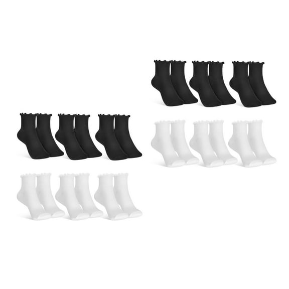 UPGRATOR Raindrops 12 Pairs Women Ruffle Socks Cute Ankle Socks Trendy Crew Socks For Women Frilly Wear