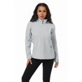 thumbnail image 4 of KVE Women's Softshell Jacket Light Hooded Windproof Coat Insulated Windbreaker for Outdoor Hiking Light Grey Medium, 4 of 9