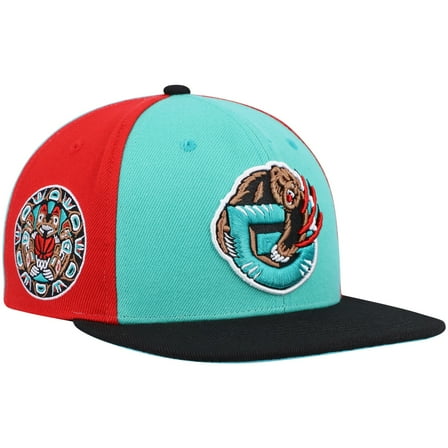 Men's Mitchell & Ness Turquoise/Black Vancouver Grizzlies Hardwood Classics On The Block Snapback Hat - OSFA