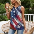 thumbnail image 4 of Women's Sleeveless Patriotic Tank Top 250th Anniversary USA Flag Print Breathable Polyester Spandex Casual Independence Day Celebration Shirt, 4 of 5