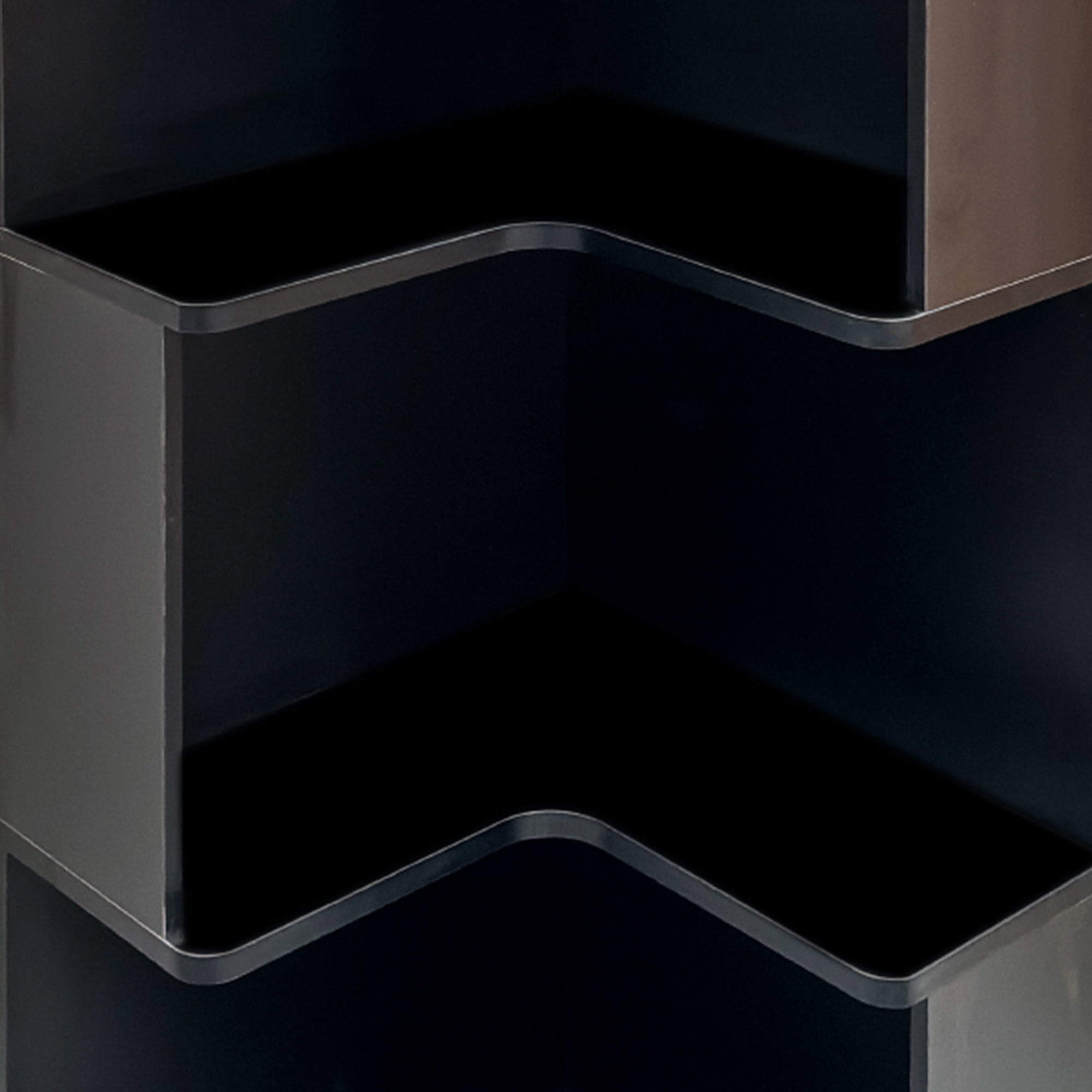 Corner Bookshelf 5-Tier L-Shaped Display Shelf for Home Office Living Room, Black