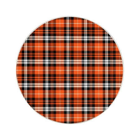 

Circular Drink Coasters Set Pumpkin Fall Plaid Orange Black White Beautiful Home Decor Diatomite Heat-Resistant Diatomite Protect Table Countertop
