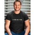 thumbnail image 2 of Love Is Love Rainbow Hearts Graphic Quote Men Black T-Shirt, Male Medium, 2 of 4