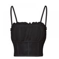 thumbnail image 3 of Women‘s camisole tube top Sexy Crop Top Stretch Spaghetti Strap Ribbed Knitted Basic Cami, 3 of 10