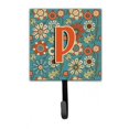 thumbnail image 1 of Carolines Treasures CJ2012-PSH4 Letter P Flowers Retro Blue Leash & Key Holder, 1 of 1
