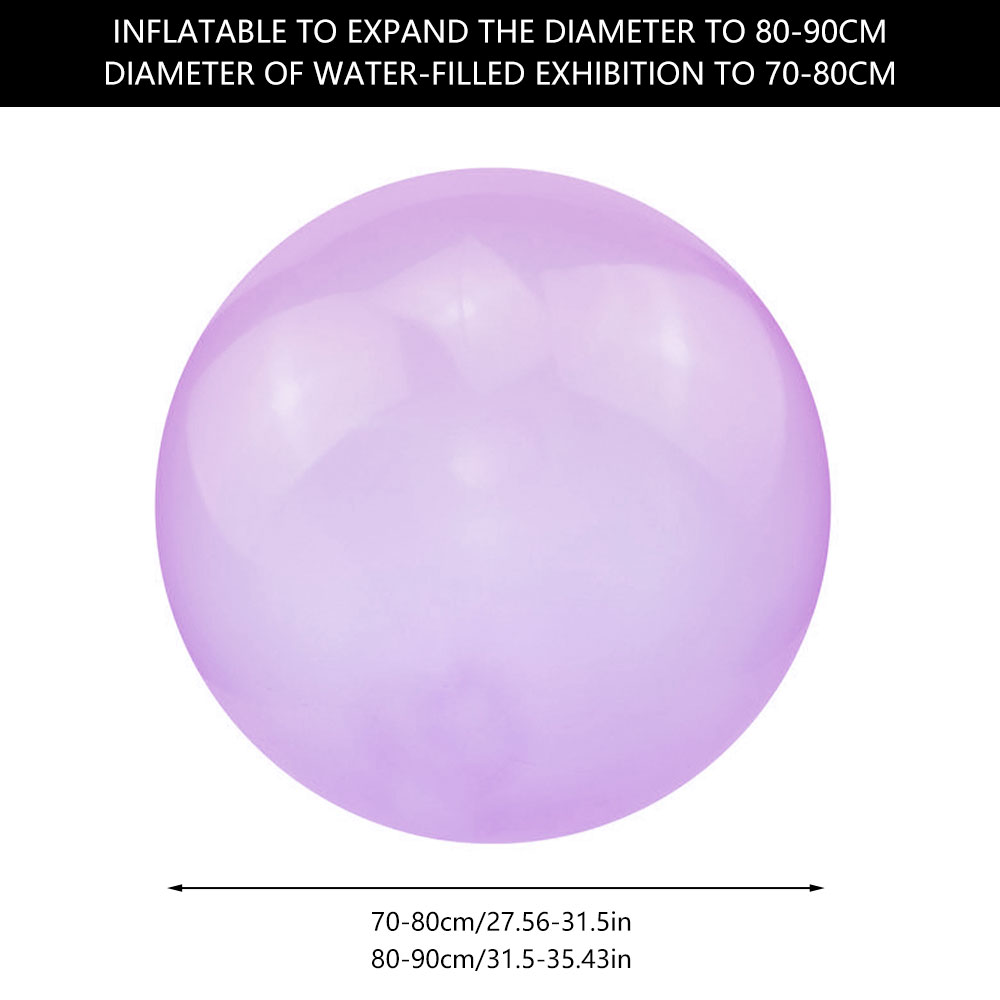 Sutowe Bubble Ball Inflatable giant bubble ball 27-31 inch Water Bubble Ball Soft Rubber Transparent Water-Filled Bubble Ball for Kids Outdoor Party Play,Purple - image 3 of 10
