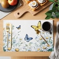 thumbnail image 2 of Daisy Flower Placemats Set of 4 Blue Yellow Butterfly Farmhouse Botanical Heat Insulation Washable Place Mats, Rustic Non-Slip Table Mats for Dining Table Party Kitchen Decor,13x19 Inch, 2 of 9