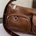 thumbnail image 3 of Bolso Hombro Mujeres Mujeres Bolso Bolsillo Múltiple Informal Bolso Axila (café), 3 of 6