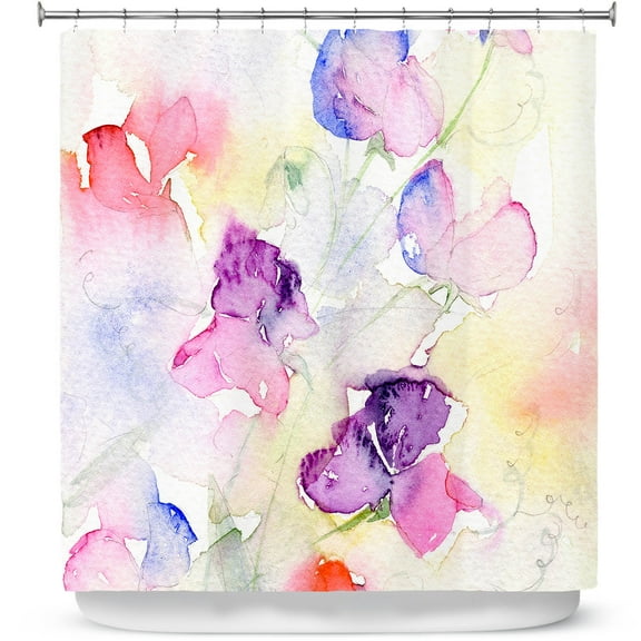 Shower Curtains 70" x 93" from DiaNoche Designs by Amanda Hawkins - Garden Sweet Peas