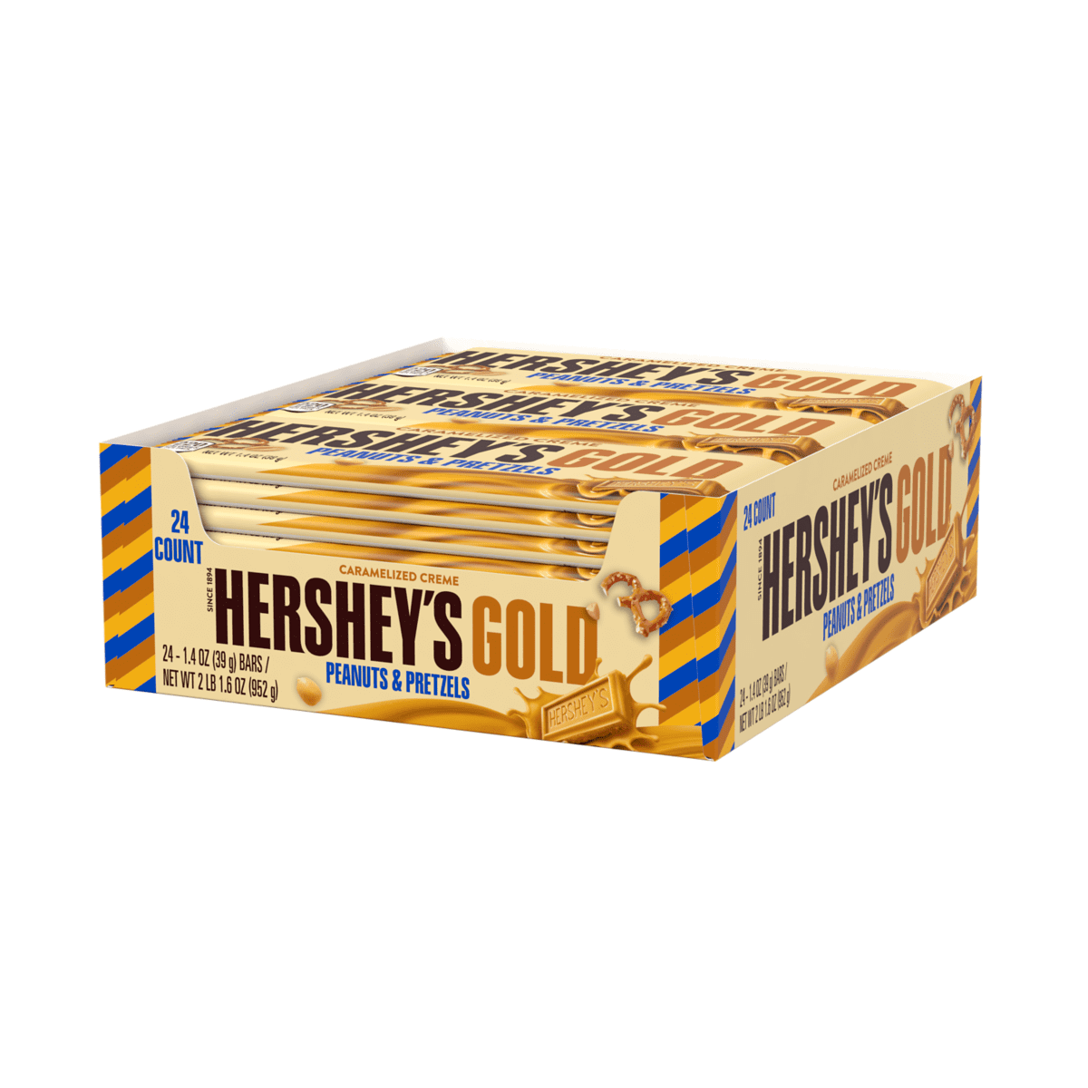 HERSHEY'S GOLD Bar, 1.4 Ounce, (24 Count) 