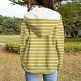 thumbnail image 5 of Scyoekwg Fall Jackets for Women Hooded Loose Zippered Drawstring Coats Sweatshirts Lightweight Long Sleeve Fall Coats Casual Trendy Striped Printed Jacket(Yellow,S), 5 of 6