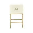 thumbnail image 4 of Lisa Cream Pleated Velvet Counter Stool, 4 of 6