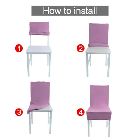 Stretch Plush Short Dining Chair Cover Protector Seat Slipcover
