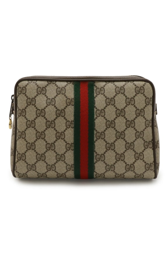 Pre-Owned GUCCI Old Gucci GG Plus Sherry Line Clutch Bag/Second Bag in PVC and... (Good)