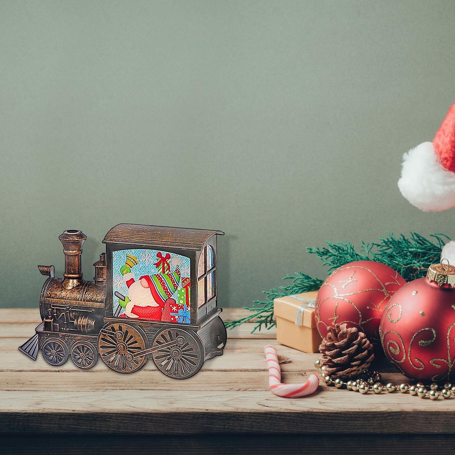 Led Gnome On Train Decor