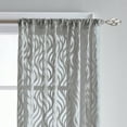 thumbnail image 2 of CHF Lyric 84" Rod Pocket Sheer Curtain Panel, Knit Flame Ogee , Gray, Adult, 2 of 6