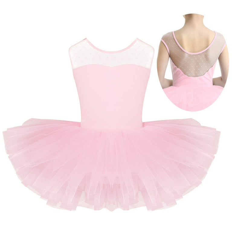 iiniim Kids Girls Ballet Leotard Dancewear Sleeveless Mesh Splice Layered  Tulle Tutu Dress Gymnastics Dance Skirt 