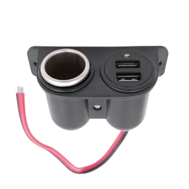 Cargador de coche de 12 V/24 V, enchufe de encendedor de cigarrillos para coche, cargador de derivación, puertos USB duales Ndcxsfigh Accesorios para autos y motos