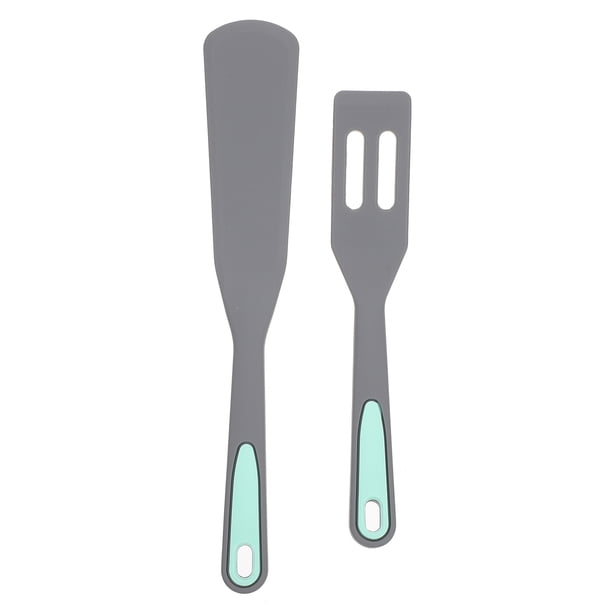 2 mini palas de silicona para freír huevos, espátulas para carne y cocina casera (azul)