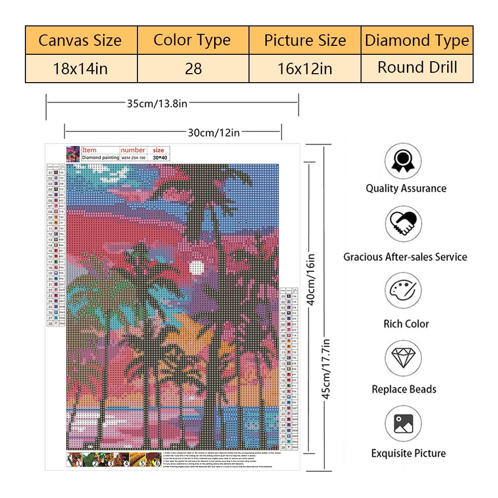 TISHIRON Diamond Art Painting Kits,12x16 inch 5D DIY Cat with