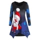 thumbnail image 1 of Más el tamaño de Navidad de Santa Claus pañuelo Hem Túnica Tee Rosegal Mangas largas de talla grande, 1 of 5