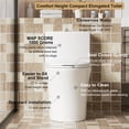 thumbnail image 3 of 1.1/1.6 GPF Tornado Flush One-Piece Toilet Elongated, Siphonic S-trap 12",Soft Closing Seat, Button on Tank top ,Powerful Dual Flush MAP 1000g, Comfort Chair Seat ADA Height 17", Glossy White GW-002, 3 of 19