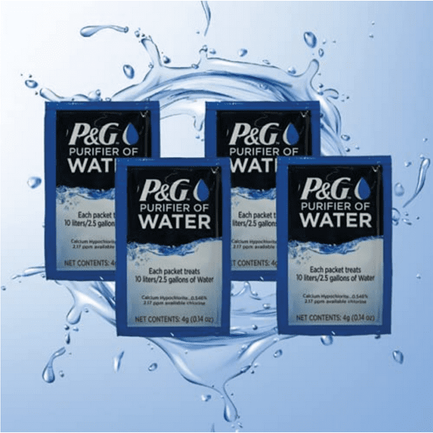 P&G Purifier of Water Portable Water Purifier Packets (4 Packets)