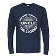 thumbnail image 2 of Wild Bobby, Uncle Man Myth Legend Funny Dad Uncle Papa Granpa Dad Gift, Father's Day, Men Long Sleeve Shirt, Vintage Heather Navy, XX-Large, 2 of 4