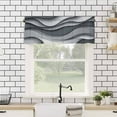 thumbnail image 4 of Hokiten Rod Pocket Curtain Valance, Black Gray Ombre Farmhouse Window Valance for Living Room, Bedroom, Kitchen Modern Abstract Moire Art Geometric 54"W x 18"L, 4 of 8
