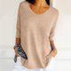 thumbnail image 1 of MKLEKYY Camisetas Mujer Suéteres De Punto Holgados De Primavera Para Mujer, Informales, De Manga 3/4, Color Liso, Con Cuello En V, Para Otoño, 502 Talla XL, 1 of 3