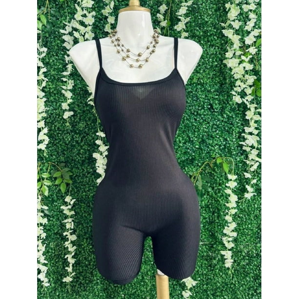 Bodysuit Body De Tirantes Para Mujer Casual Ajustado Color Negro Talla Unitalla Marca Emil SaEs