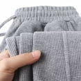 thumbnail image 6 of Blekii Men's Waffle Knit Joggers, Summer Weight Sweatpants with Straight Leg, Loose Fit Casual Pants for Lounge, Breathable Comfort Bottoms, Versatile Pants for Home, Travel, Or, 6 of 7